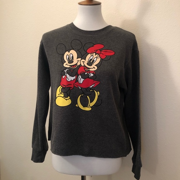 Disney Tops - Disney grey  Minnie and Mickey Mouse Sweatshirt